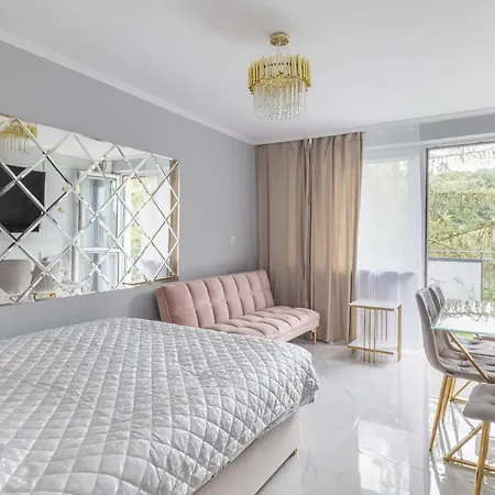 Apartament Gold Glamour Z Dwoma Sypialniami, Duzy Balkon *